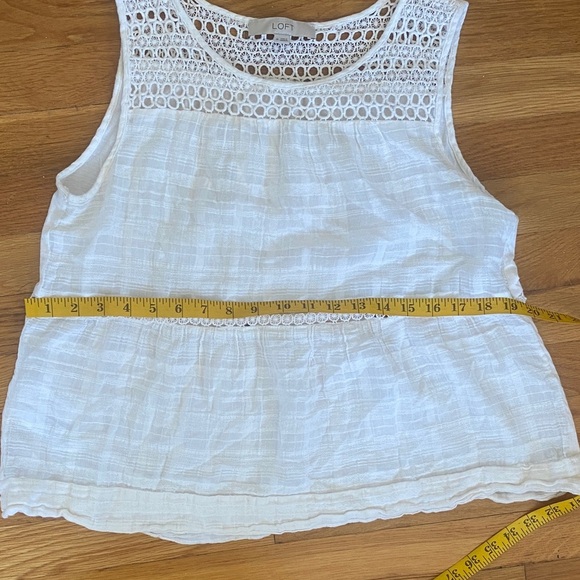 LOFT Cream Sleeveless Blouse - Picture 6 of 6